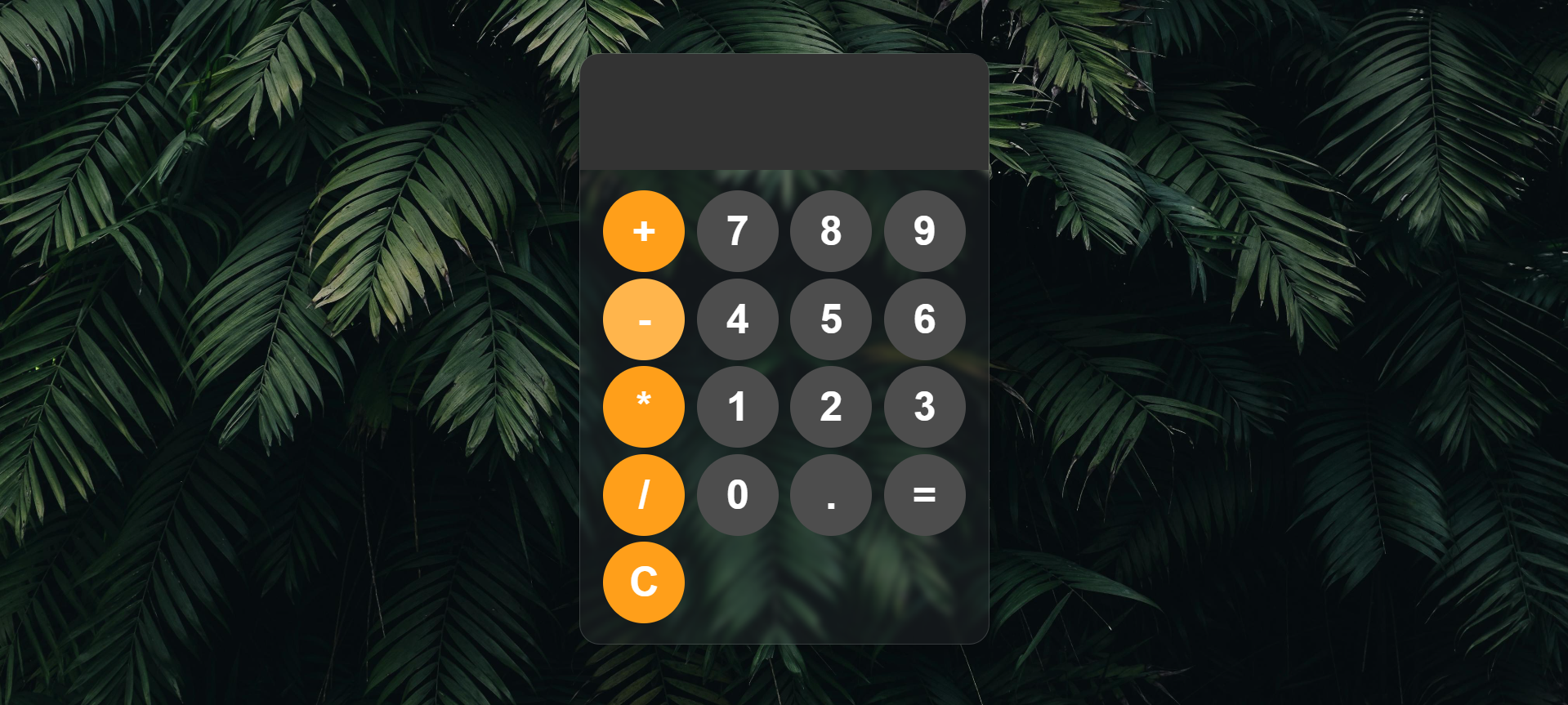Aplicação de uma calculadora usando JavaScript