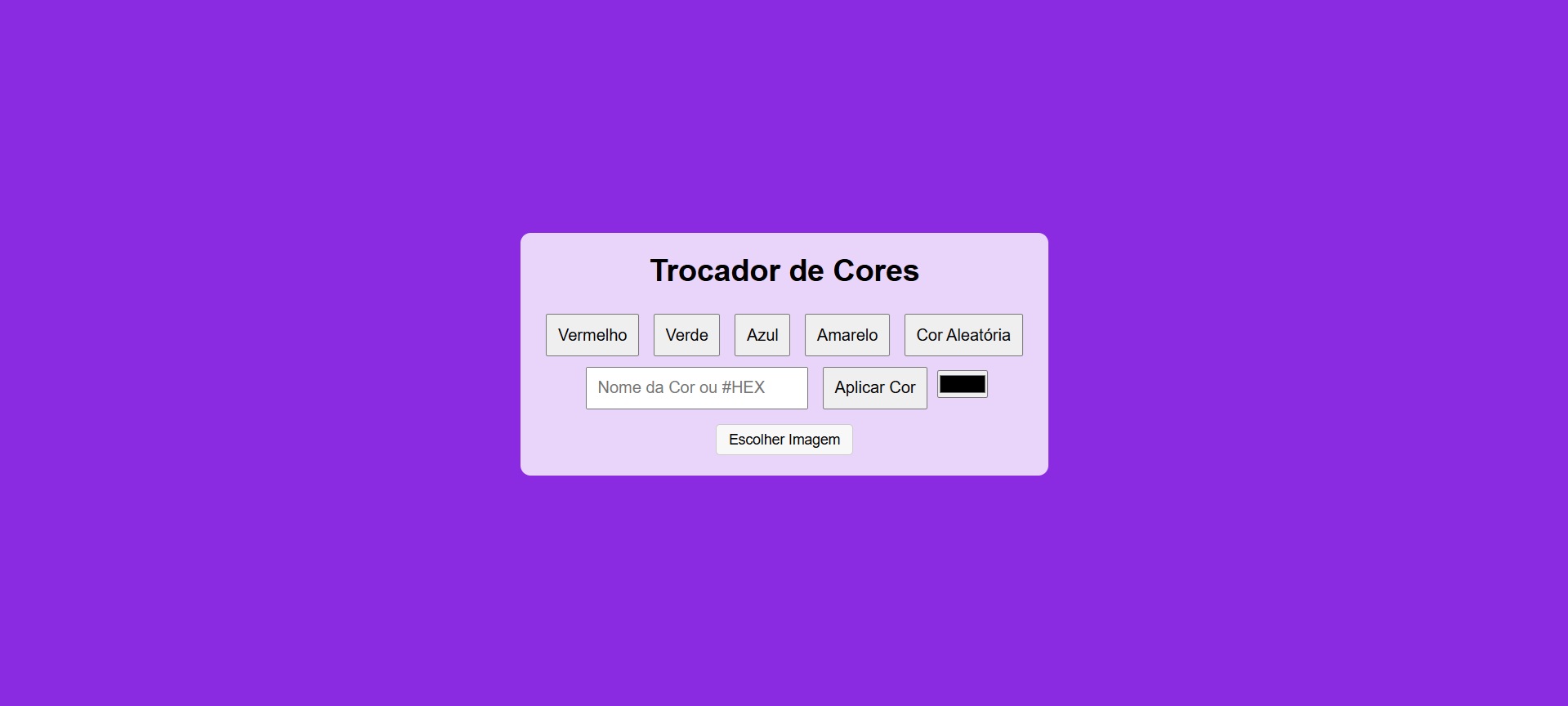 Projeto de um gerador de código de cores aleatórias