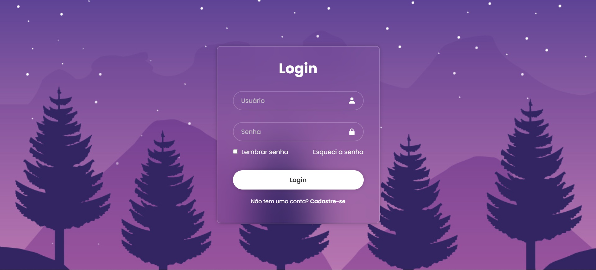 Projeto de uma página de login